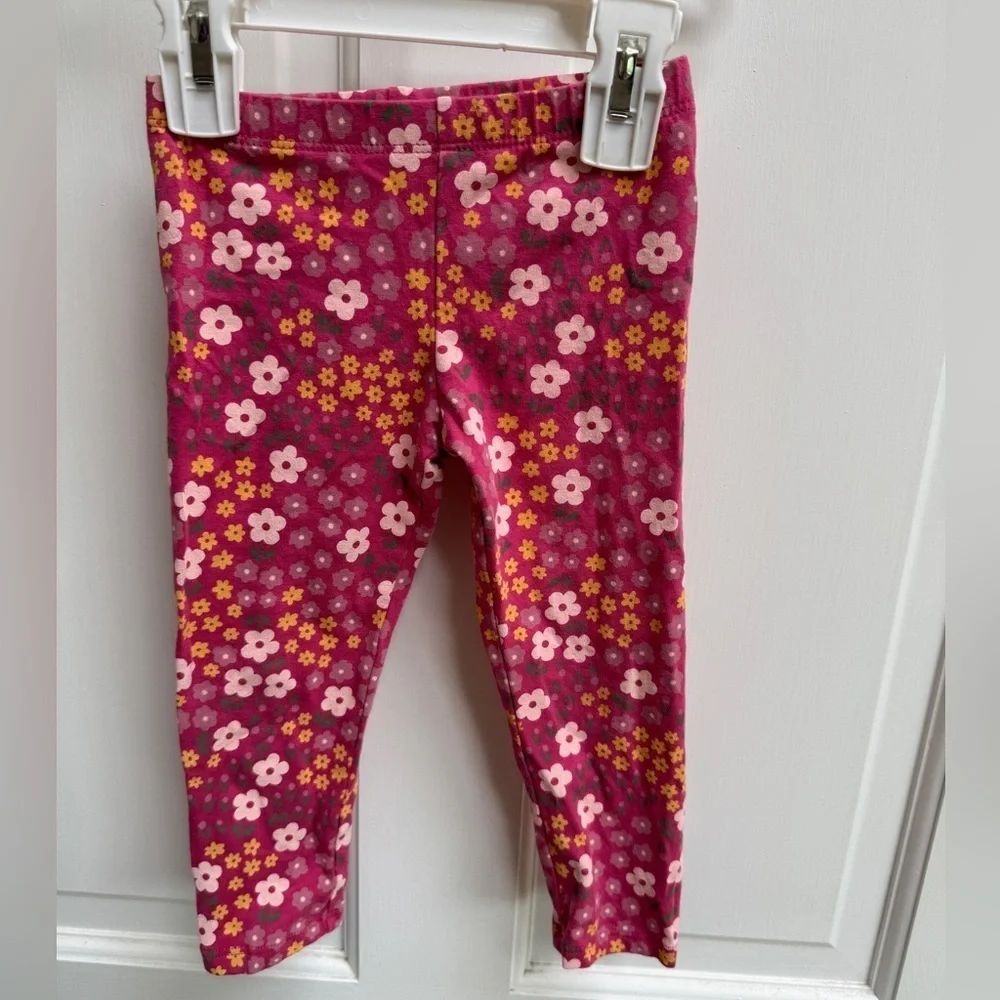 Okie Dokie 2T Girls Pink Floral Kids Leggings Pants